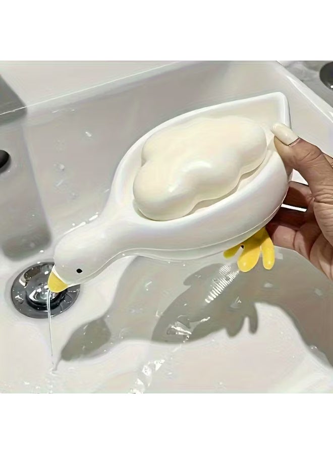 Arabash Duck-Shaped Soap Box, Oval Bathroom Drain Tray with Anti-Puddle Design, 4-Season Gift for Creativity & Practicality – Also a Small Item Organizer - Image 3